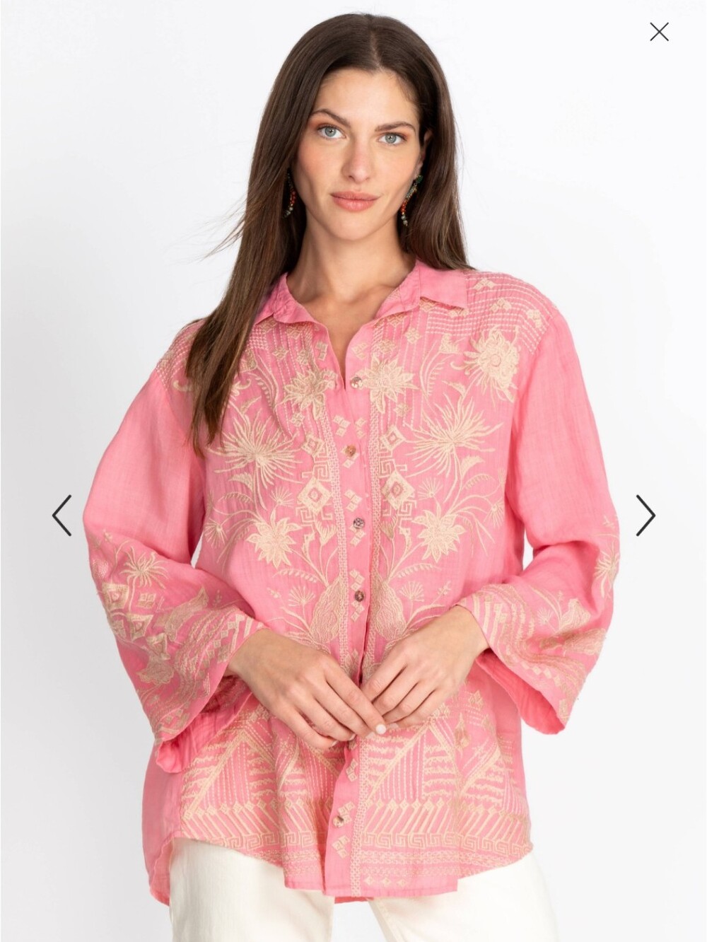 Johnny Was Devere Kimono Sleeve Shirt Size M‎